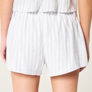 Hollister Beige Striped High Rise Shorts